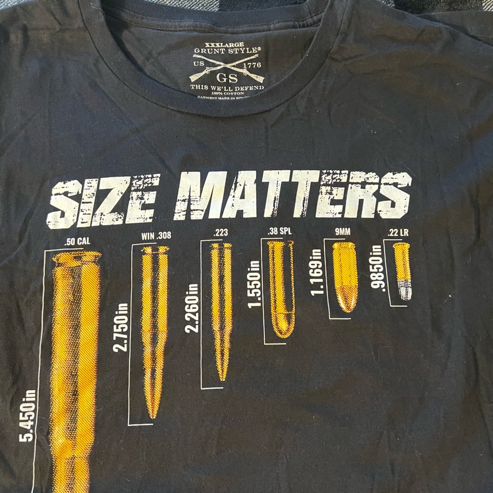 Men’s Grunt Style “Size Matters” tee. XXXL